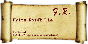 Frits Rozália névjegykártya